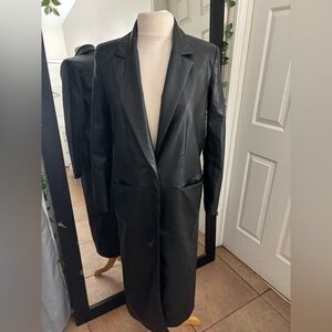 Zara Black Leather Women's trench coat